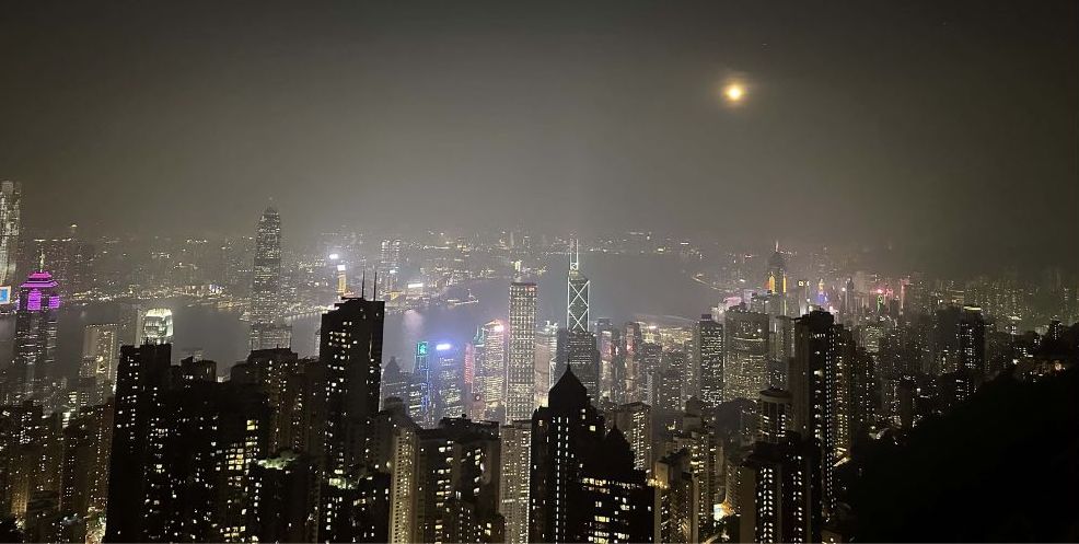現時香港山頂夜景 - 相片攝與 2022<br>